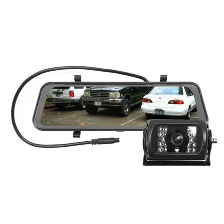 Avs 8.8" Ahd 720P Clip On Rear View Full Screen Mirror Kit With Ahd Heavy Duty Camera