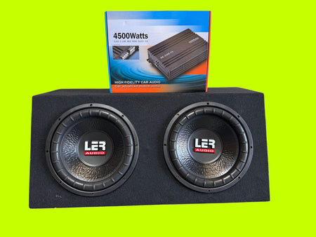 COMBO-LER Audio Double ER-1200 (1800x2=3600 Watt) Subwoofer with Box and 4500 Watt Amp