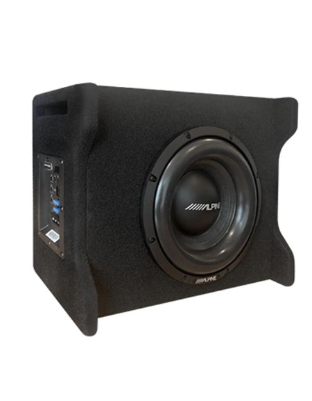 Alpine PWE-10S4 10″ Active Subwoofer – 300W Powered Subwoofer with Built-In Amplifier