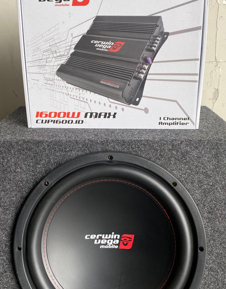 COMBO-Cerwin Vega  12" 1000W Sub + 1600 Watt Amp + Box