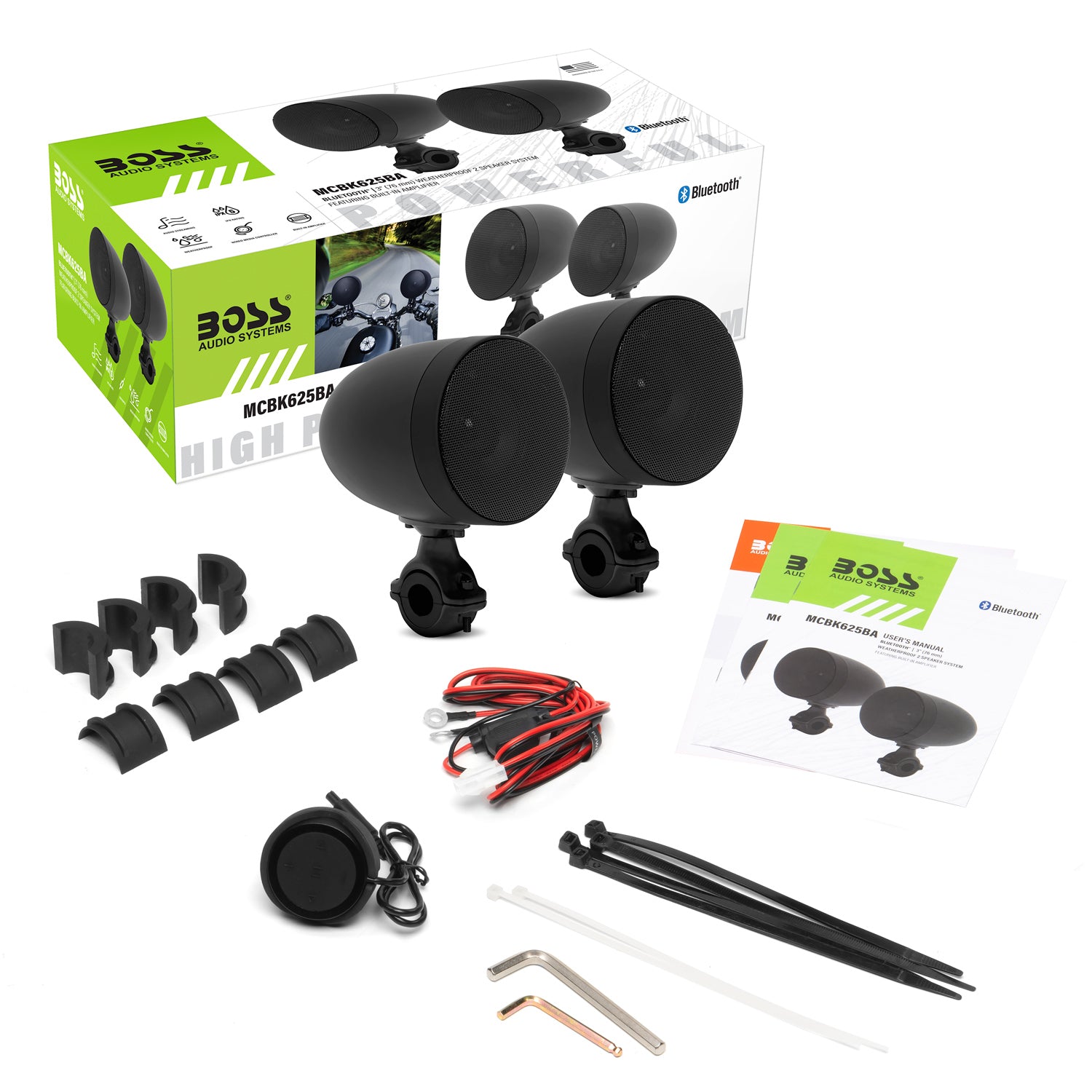 BOSS Audio Systems 3" Black Motorcycle Speakers - MCBK625BA