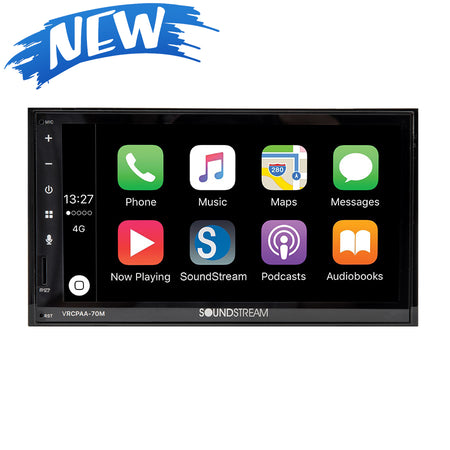 Soundstream VRCPAA-70M 7" Mechless Media Player with Apple CarPlay and Android Auto