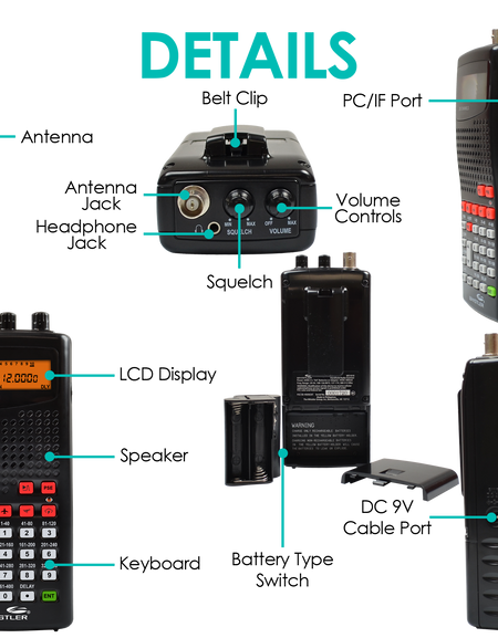 WHISTLER WS1040 HANDHELD DIGITAL SCANNER RADIO