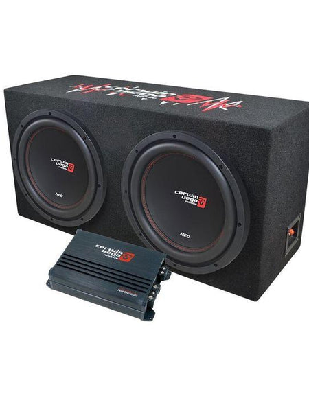 CERWIN VEGA XED DUAL 12" SUBWOOFER AND ENCLOSURE WITH AMPLIFIER BASSKIT PACKAGE