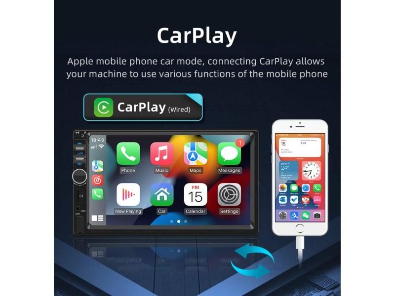 Digital IQ – 7″ Wired Apple CarPlay & Android Auto Car Stereo