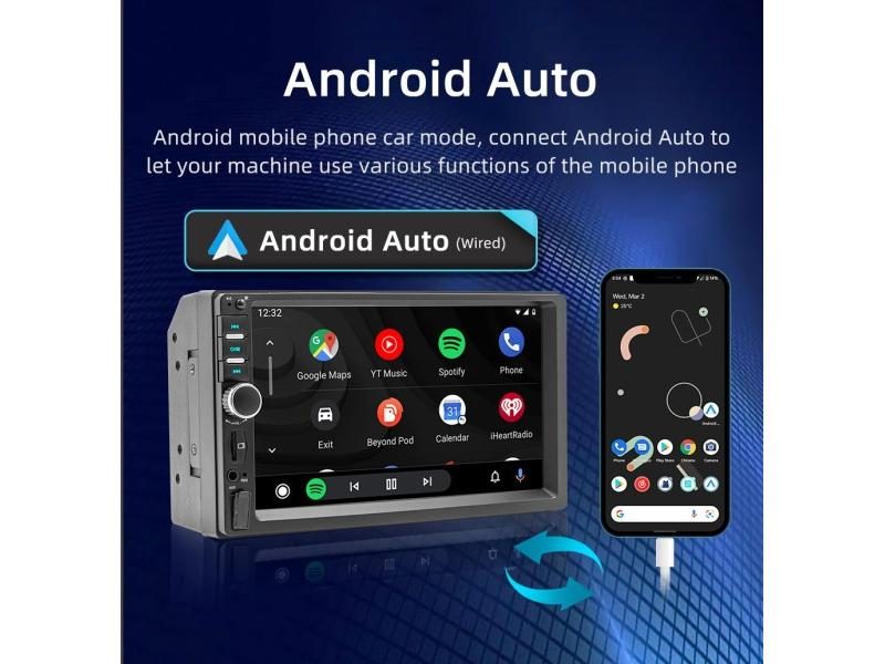 Digital IQ – 7″ Wired Apple CarPlay & Android Auto Car Stereo
