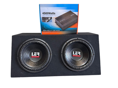 COMBO-LER Audio Double ER-1200 (1800x2=3600 Watt) Subwoofer with Box and 4500 Watt Amp
