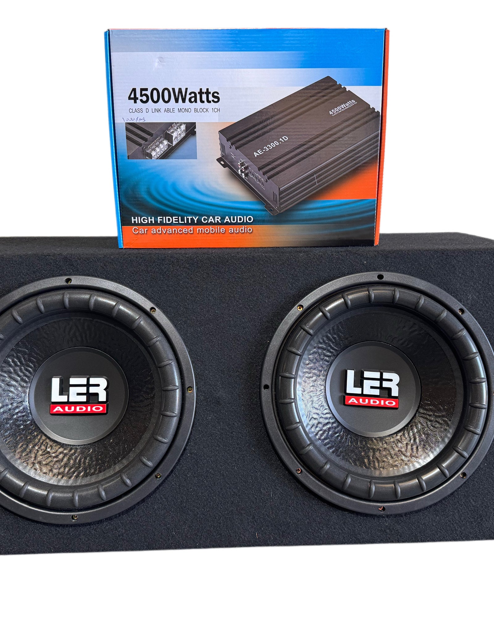 COMBO-LER Audio Double ER-1200 (1800x2=3600 Watt) Subwoofer with Box and 4500 Watt Amp