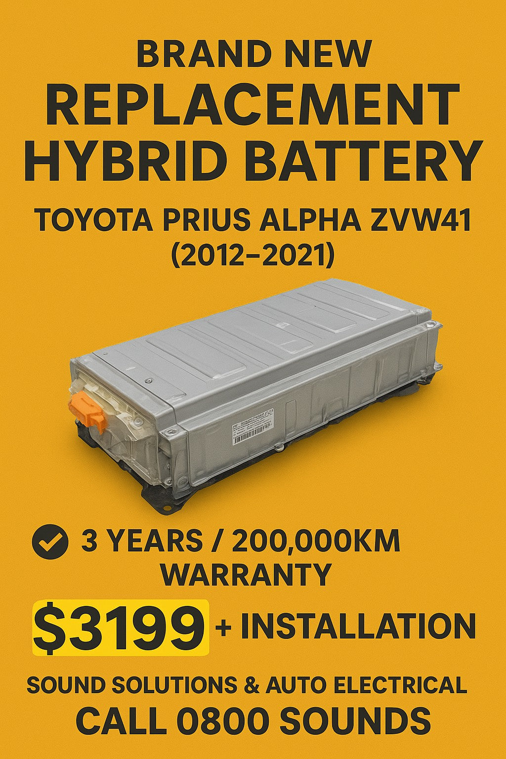 Brand New Toyota Prius ALPHA ZVW41 Hybrid Battery (2012-2021) with 3 Years Warranty