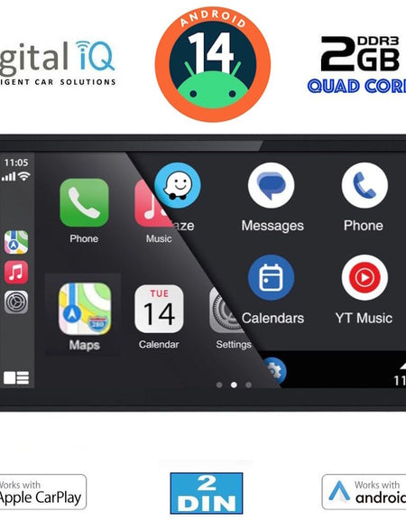 DIGITAL IQ BX-H115 Wireless Apple CarPlay & Wireless Android Auto Stereo