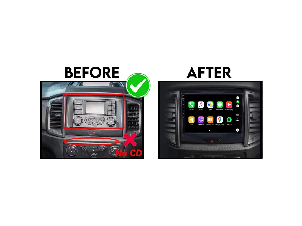 Ford Ranger 2015–2022 Digital IQ 9" Wireless CarPlay & Android Auto - Android 14 Tablet Stereo