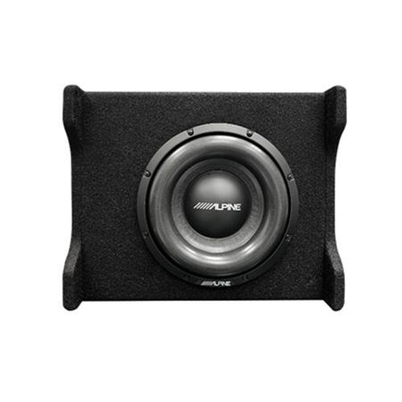 Alpine PWE-10S4 10″ Active Subwoofer – 300W Powered Subwoofer with Built-In Amplifier