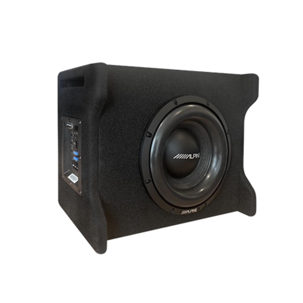 Alpine PWE-10S4 10″ Active Subwoofer – 300W Powered Subwoofer with Built-In Amplifier