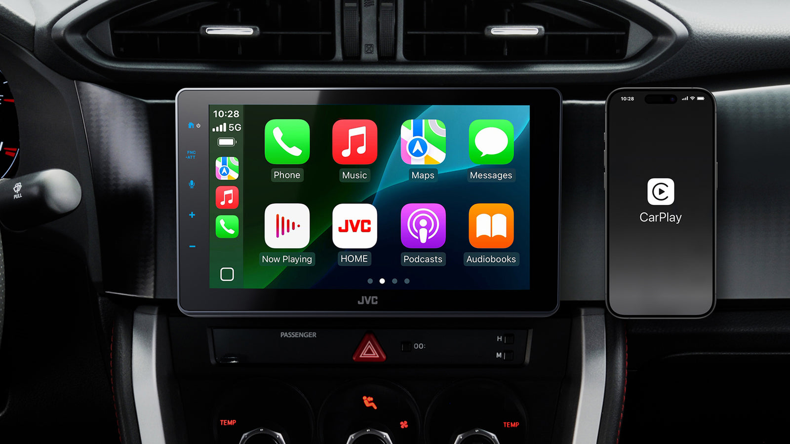 JVC KW-Z900W 9″ Floating Display HD Receiver with Wireless Apple CarPlay & Android Auto