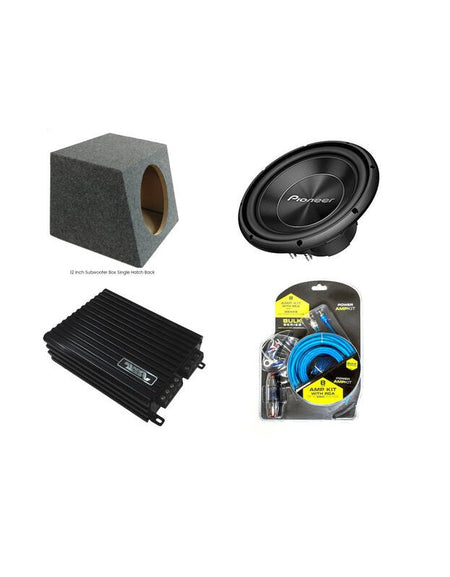 Pioneer 12" 1500-watt Sub + DK600 Amplifier + Box + 8Ga Amp Kit Combo