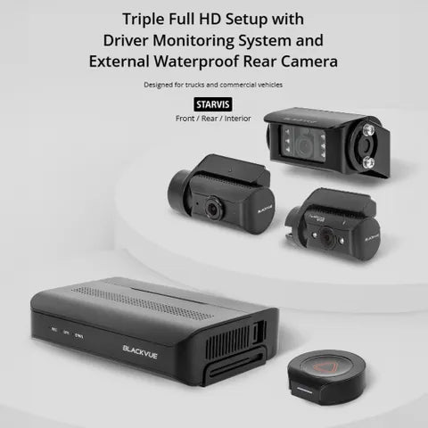 BlackVue DR770X Box-3CH DMS Truck Pro Dash Camera – Front, Driver Monitoring & Rear (64GB)