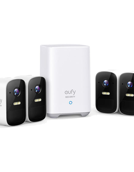 Eufy Cam 2C PRO 2K Wireless Home Security Kit 4 Pack Plus Homebase 2 Unit (T8863CD1)