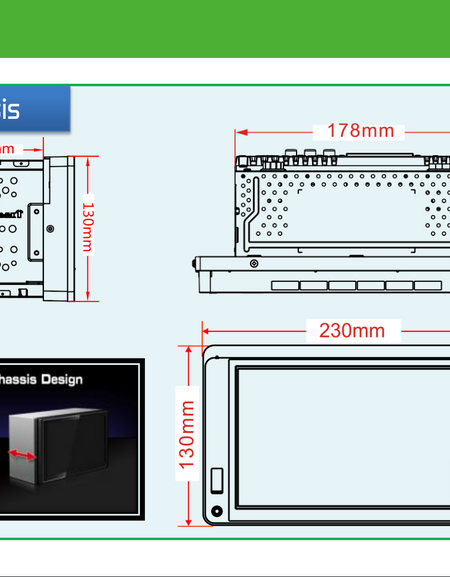 GRUNDIG GX-3810-80 8" TOYOTA Size Apple Carplay / Android Auto / iPhone & Android Mirror / Bluetooth / USB