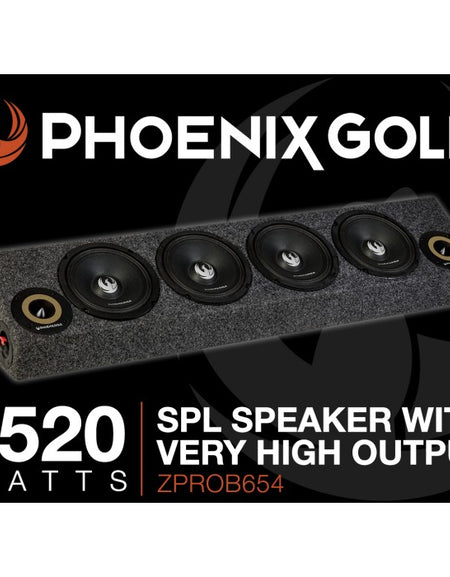 Phoenix Gold ZPROB654 High  SPL Audio Speaker Box 6.5" Mid Bass and 3.6" Tweeters 1520Watts
