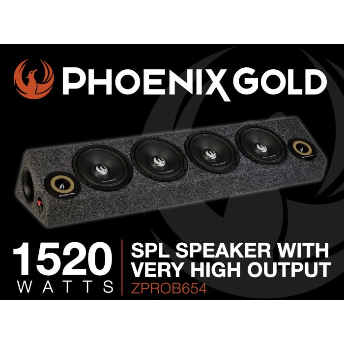 Phoenix Gold ZPROB654 High  SPL Audio Speaker Box 6.5" Mid Bass and 3.6" Tweeters 1520Watts