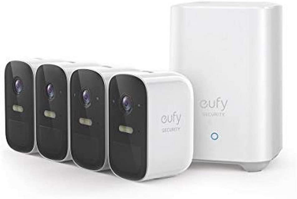 Eufy Cam 2C PRO 2K Wireless Home Security Kit 4 Pack Plus Homebase 2 Unit (T8863CD1)
