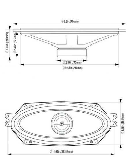 Cerwin Vega 4" X 10" Hed Series Coaxial Car Speakers