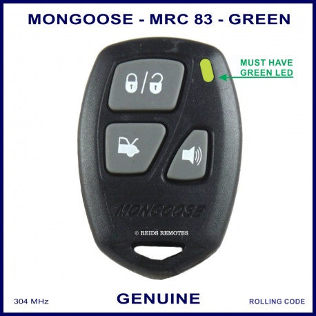 Mongoose Mrc83g M80 3 Button Green Led Remote 2009-11